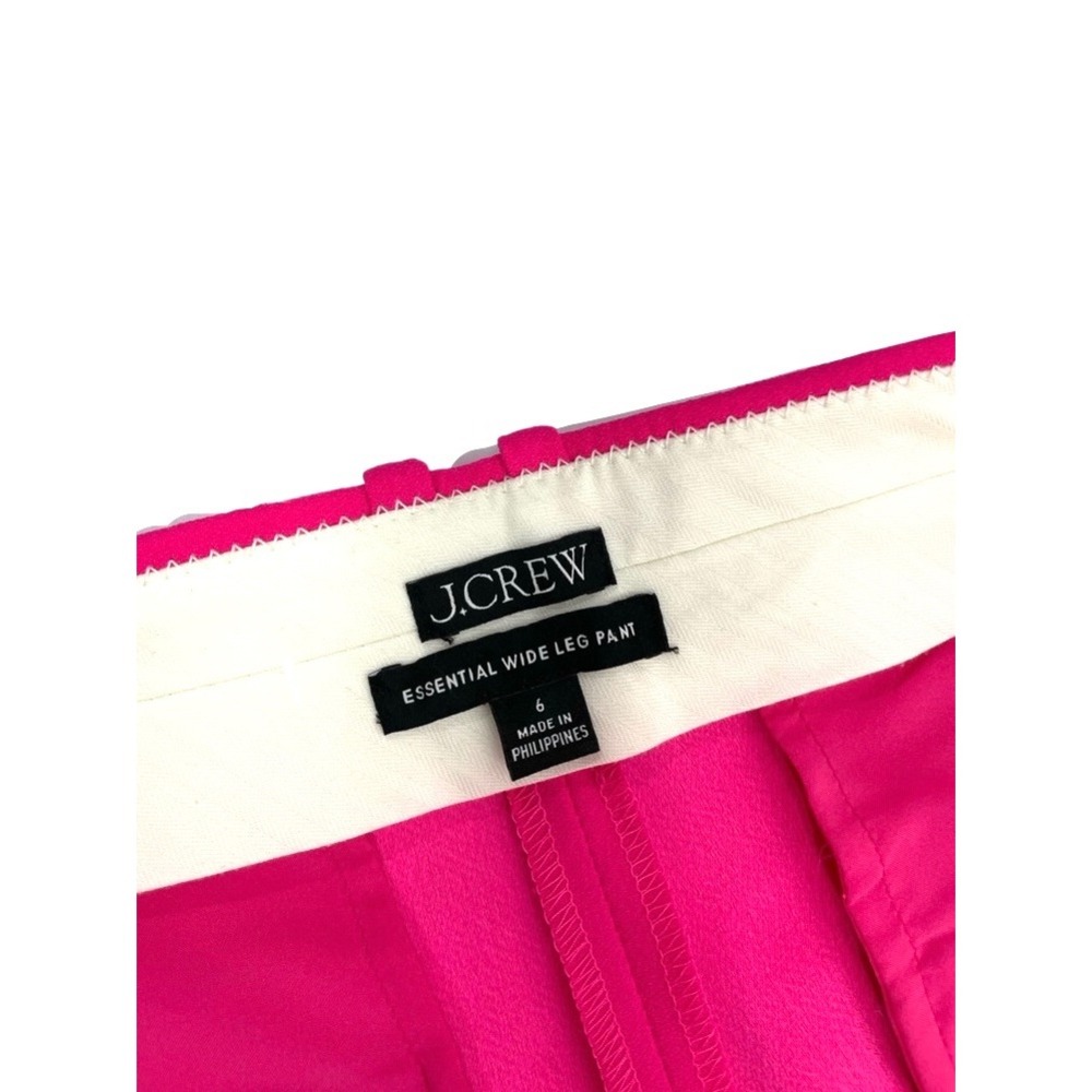 J Crew Wide leg essential pants in city crepe Size 6 hot pink BS581 - Picture 7 of 11